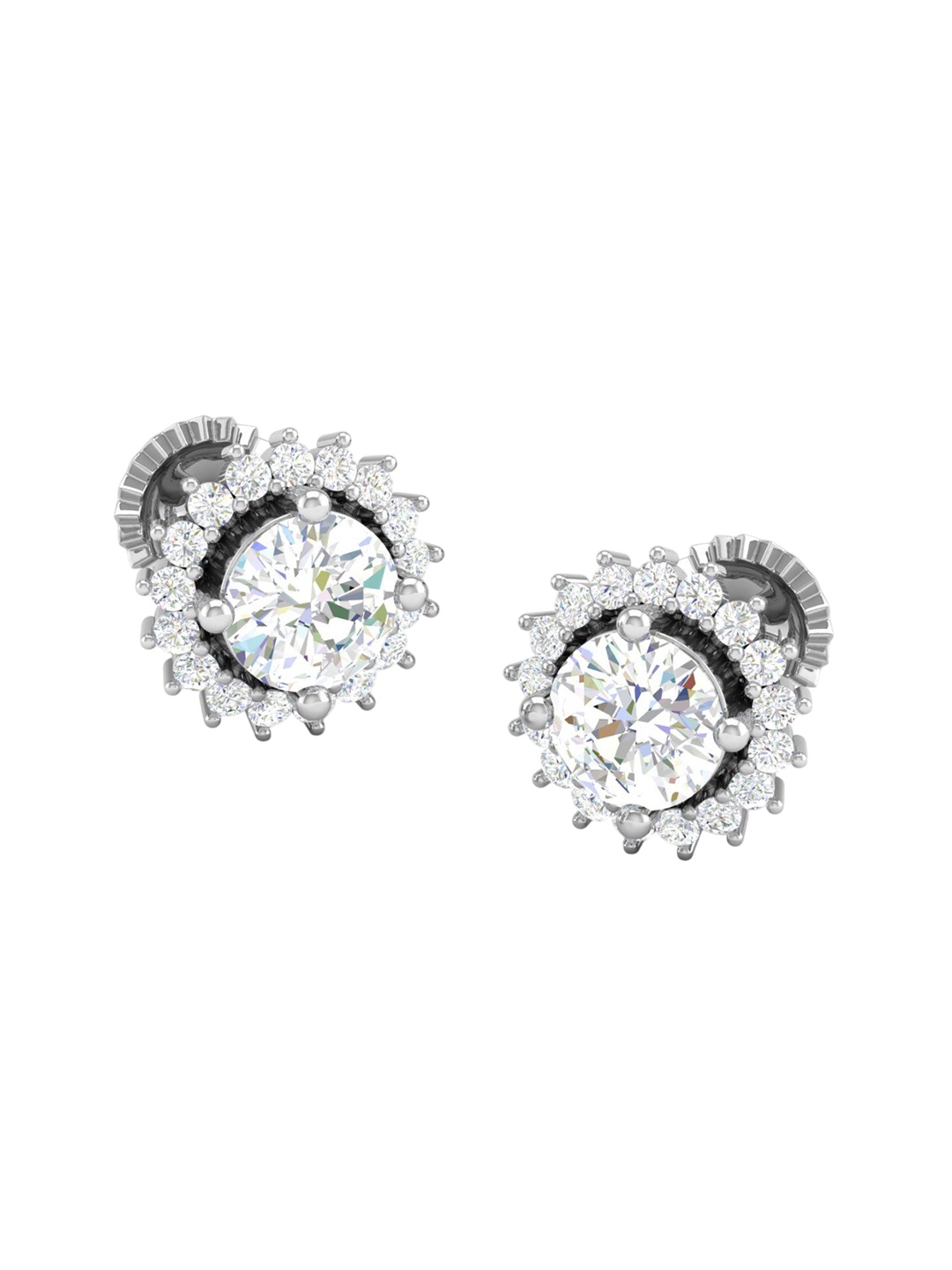 

AKSHAT SAPPHIRE Contemporary Studs Earrings, White