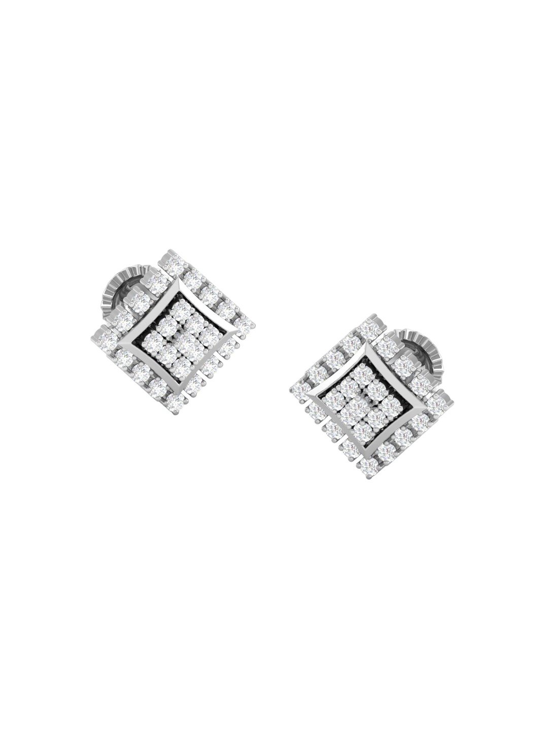 

AKSHAT SAPPHIRE 92.5 Pure Sterling Silver Rhodium Plated Cubic Zirconia Studded Earrings, White