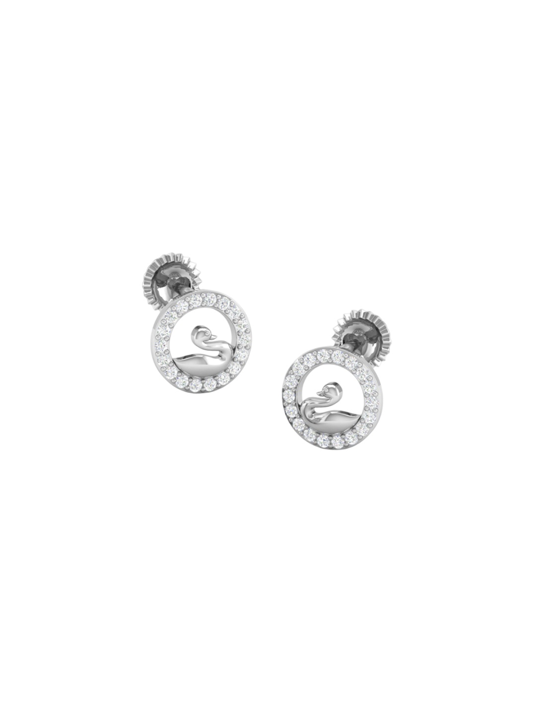 

AKSHAT SAPPHIRE 92.5 Sterling Silver Rhodium-Plated Cubic Zirconia Studded Studs