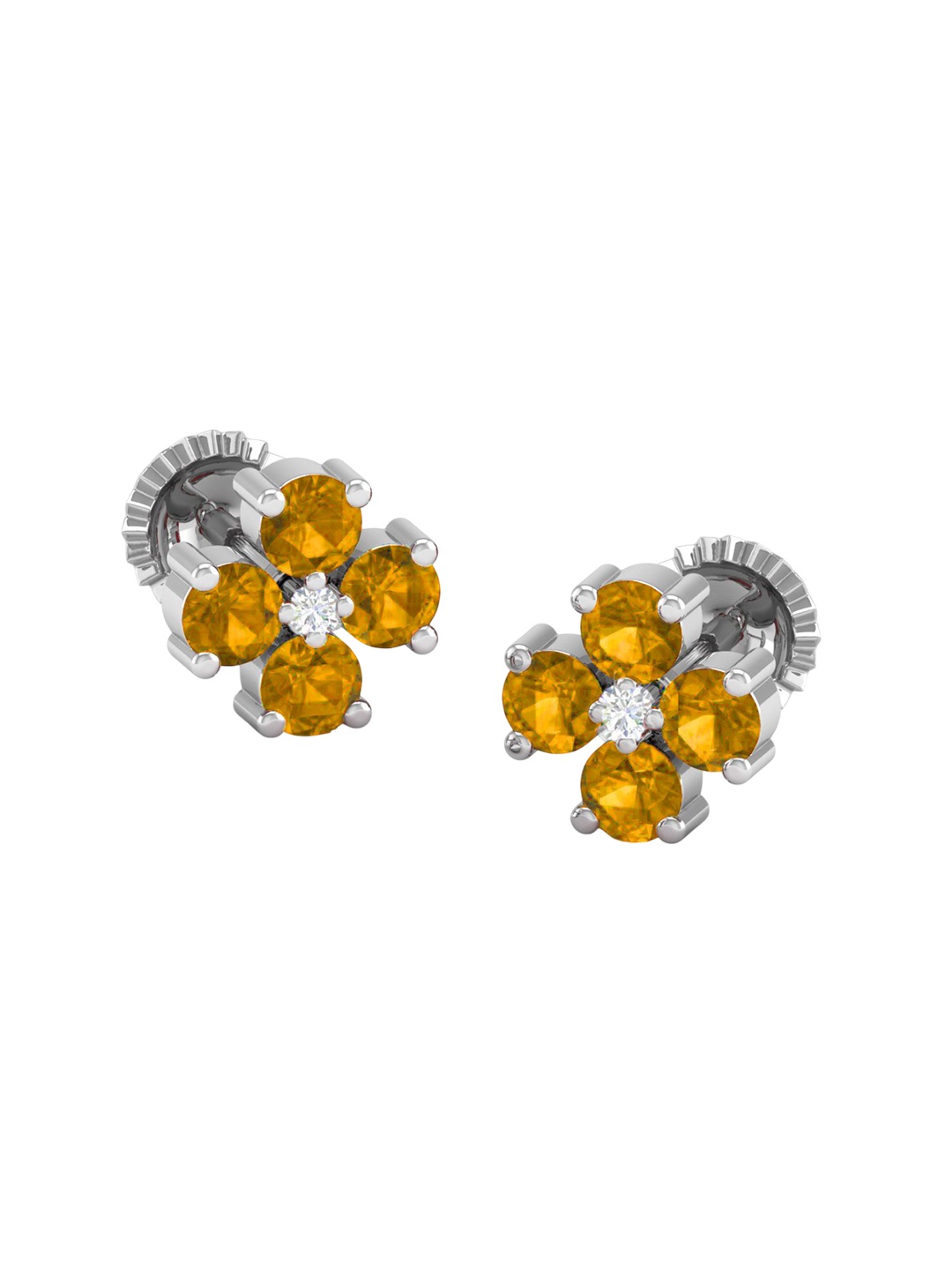 

AKSHAT SAPPHIRE Contemporary Studs Earrings, Yellow