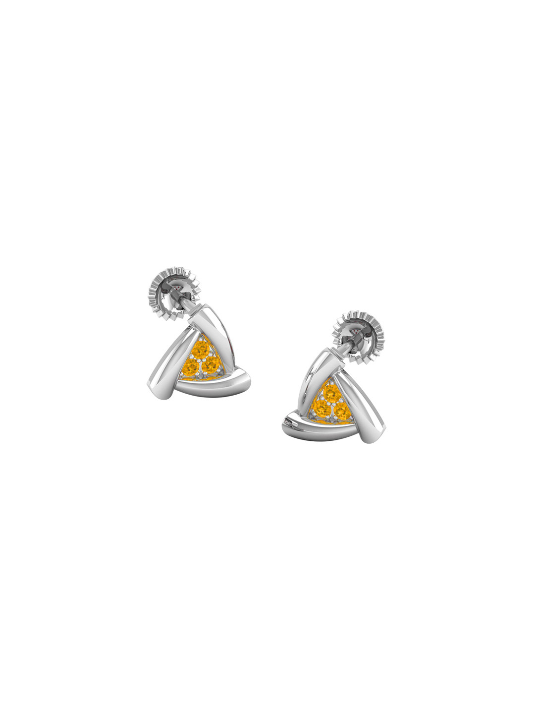 

AKSHAT SAPPHIRE 92.5 Sterling Silver Rhodium-Plated CZ Studded Studs Earrings