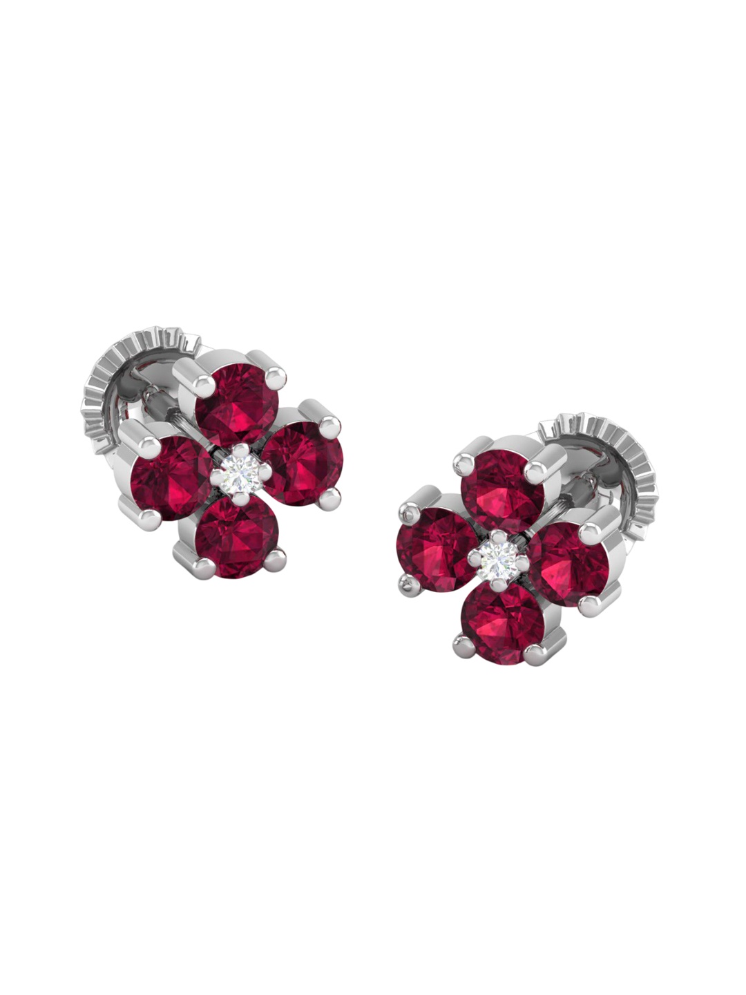 

AKSHAT SAPPHIRE 92.5 Sterling Silver Rhodium-Plated Contemporary Cubic Zirconia Studs