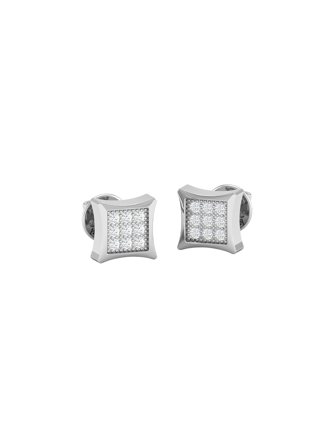 

AKSHAT SAPPHIRE 92.5 Pure Sterling Silver Rhodium Plated Cubic Zirconia Studded Earrings, White