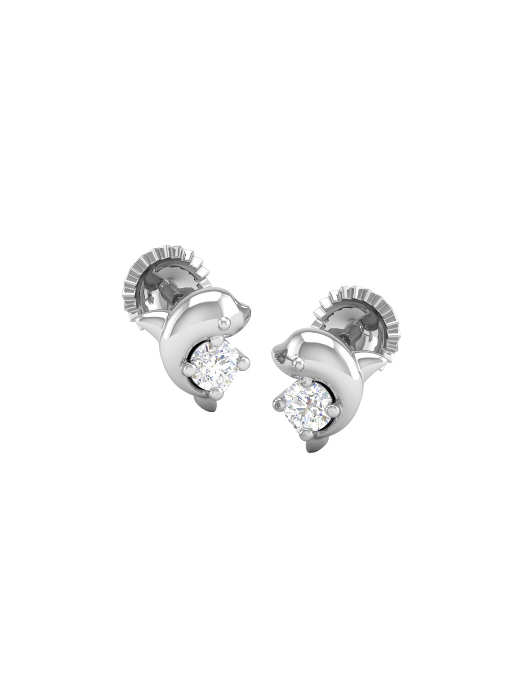 

AKSHAT SAPPHIRE 92.5 Sterling Silver Rhodium-Plated CZ Studded Studs Earrings