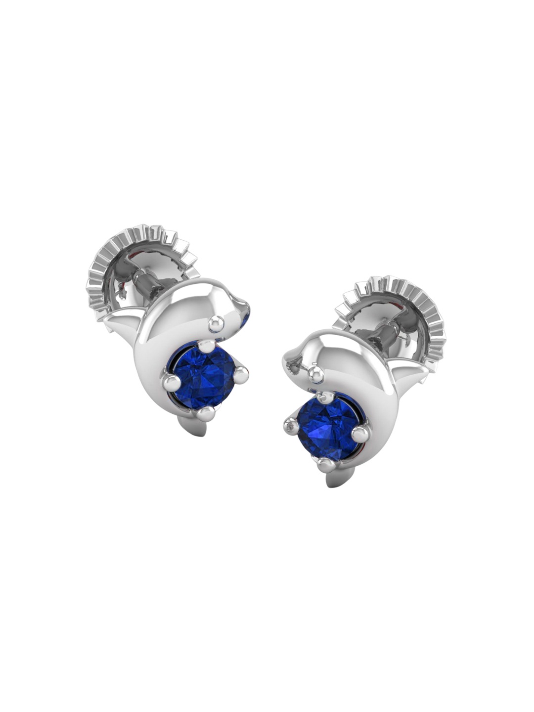 

AKSHAT SAPPHIRE 92.5 Sterling Silver Rhodium-Plated Contemporary Cubic Zirconia Studs, Blue