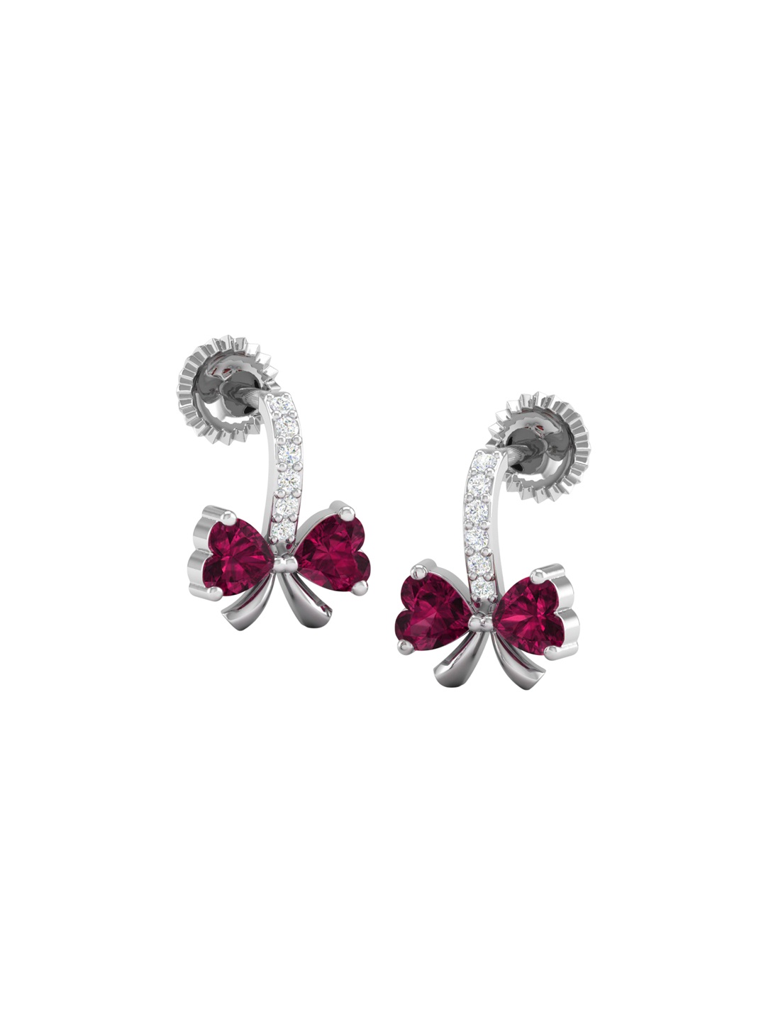 

AKSHAT SAPPHIRE 92.5 Sterling Silver Rhodium-Plated Contemporary Cubic Zirconia Studs
