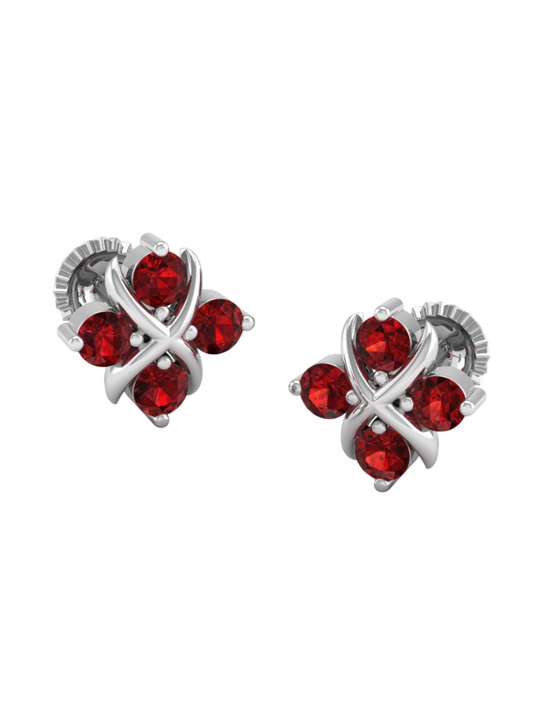 

AKSHAT SAPPHIRE 92.5 Sterling Silver Rhodium-Plated Cubic Zirconia Studded Studs