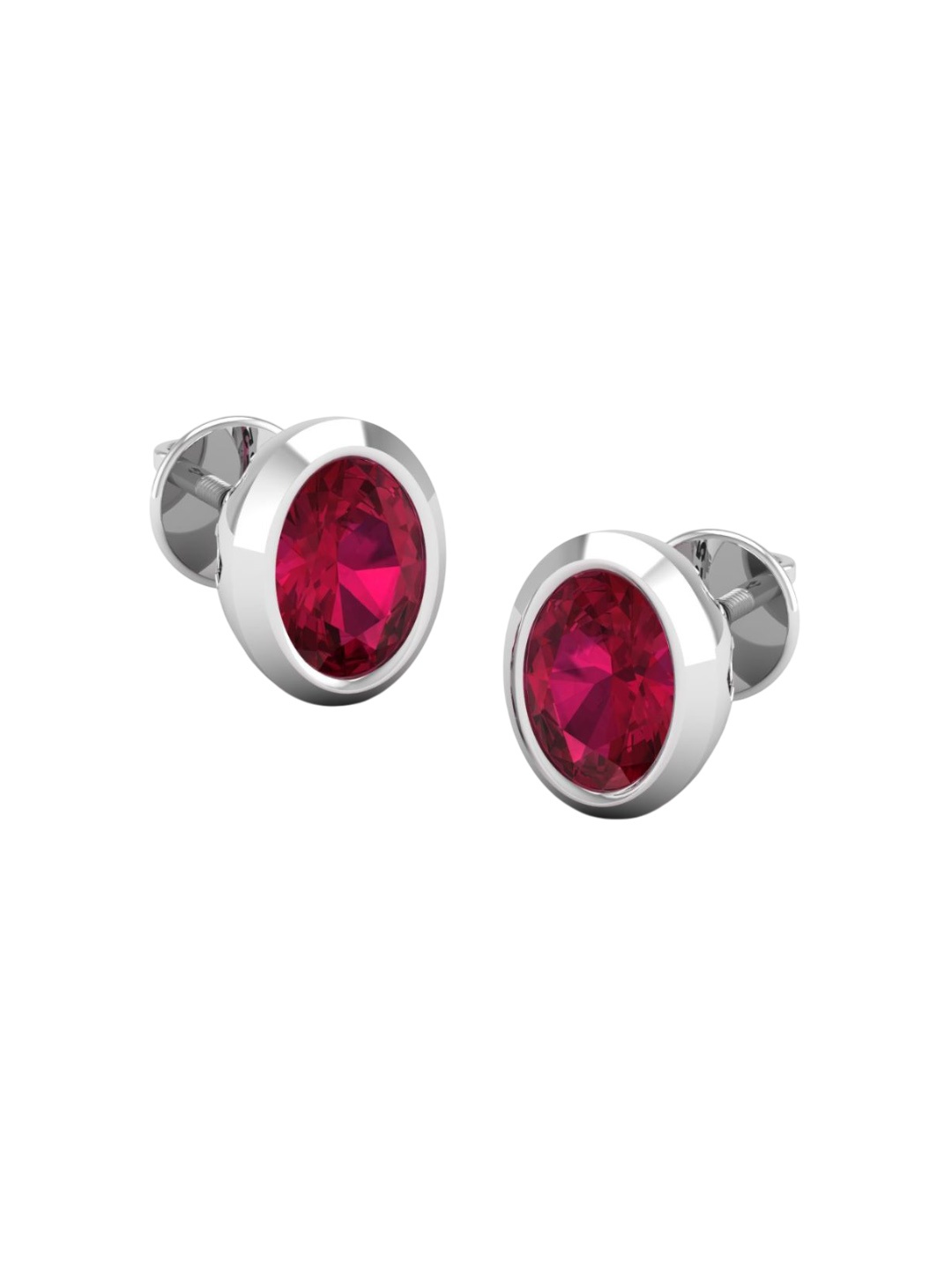 

AKSHAT SAPPHIRE 92.5 Sterling Silver Rhodium-Plated Cubic Zirconia Studded Oval Studs