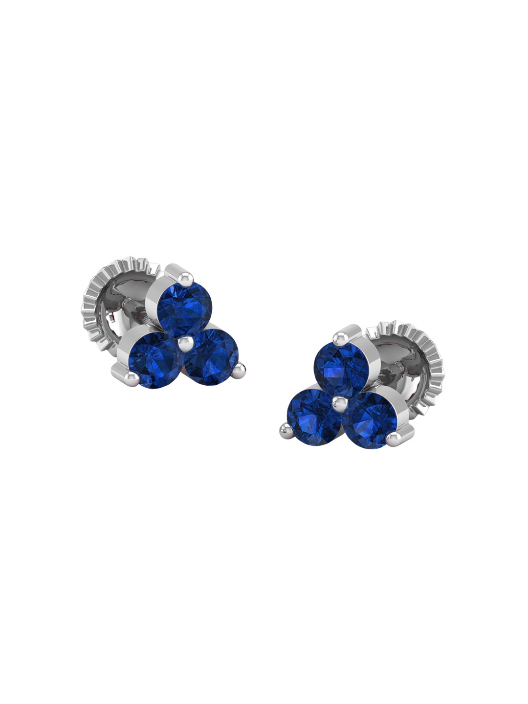 

AKSHAT SAPPHIRE 92.5 Pure Sterling Silver Rhodium Plated Cubic Zirconia Studded Earrings, Blue