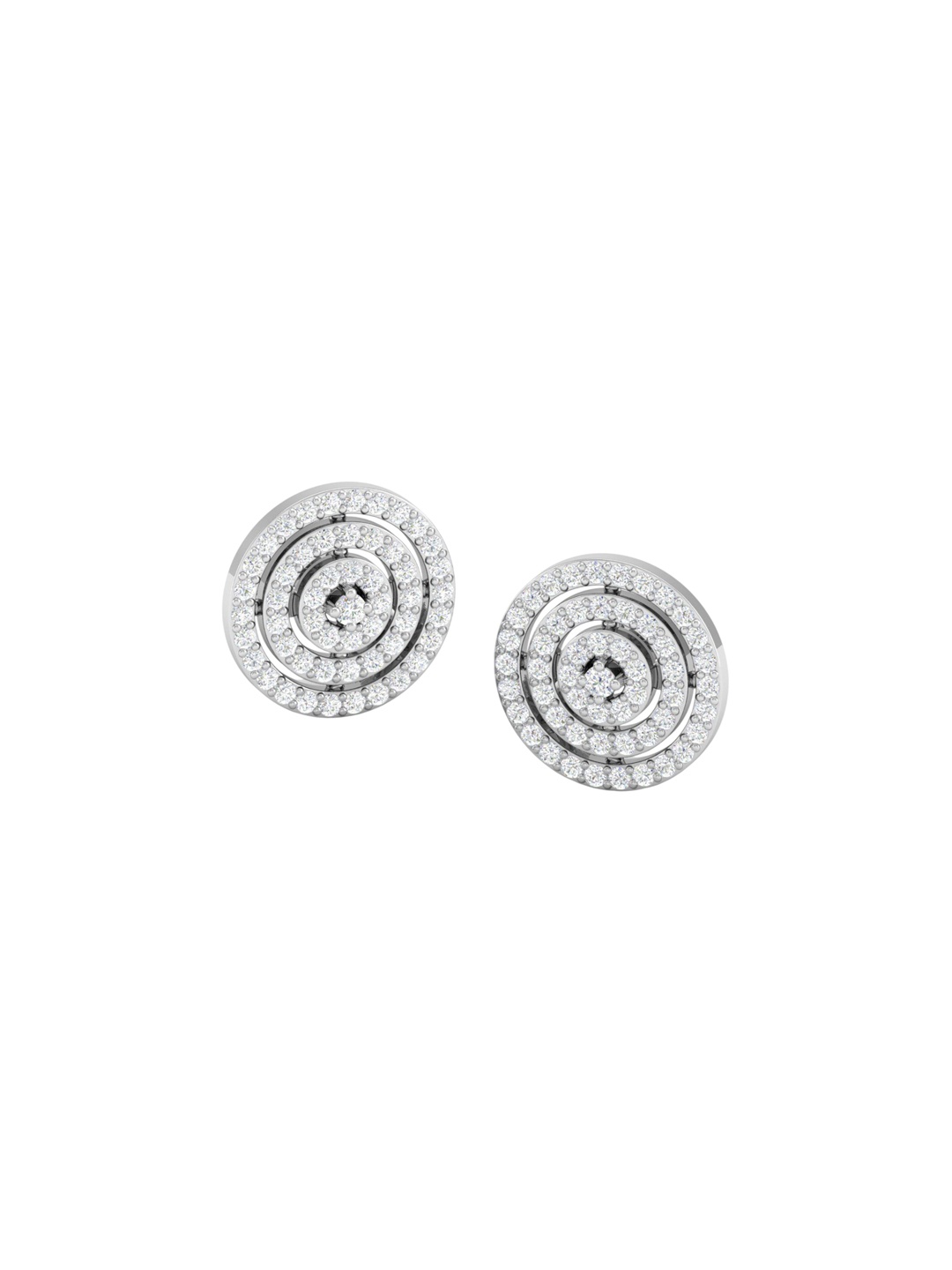

AKSHAT SAPPHIRE 92.5 Pure Sterling Silver Rhodium-Plated CZ Studded Contemporary Studs, White