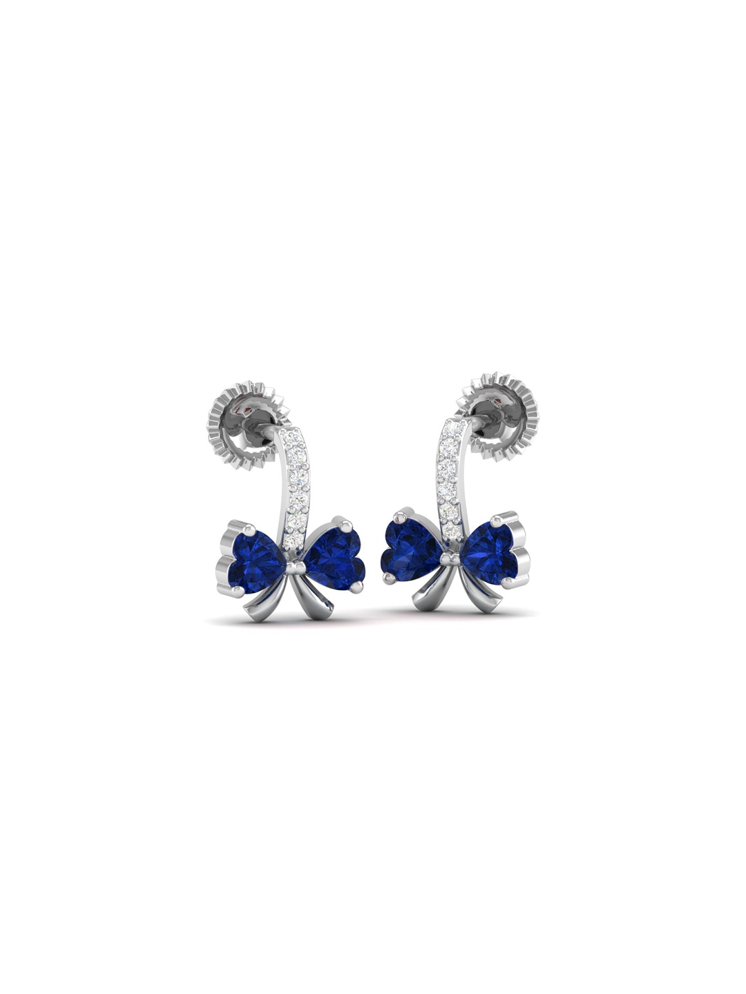 

AKSHAT SAPPHIRE 92.5 Pure Sterling Silver Rhodium Plated Cubic Zirconia Studded Earrings, Blue