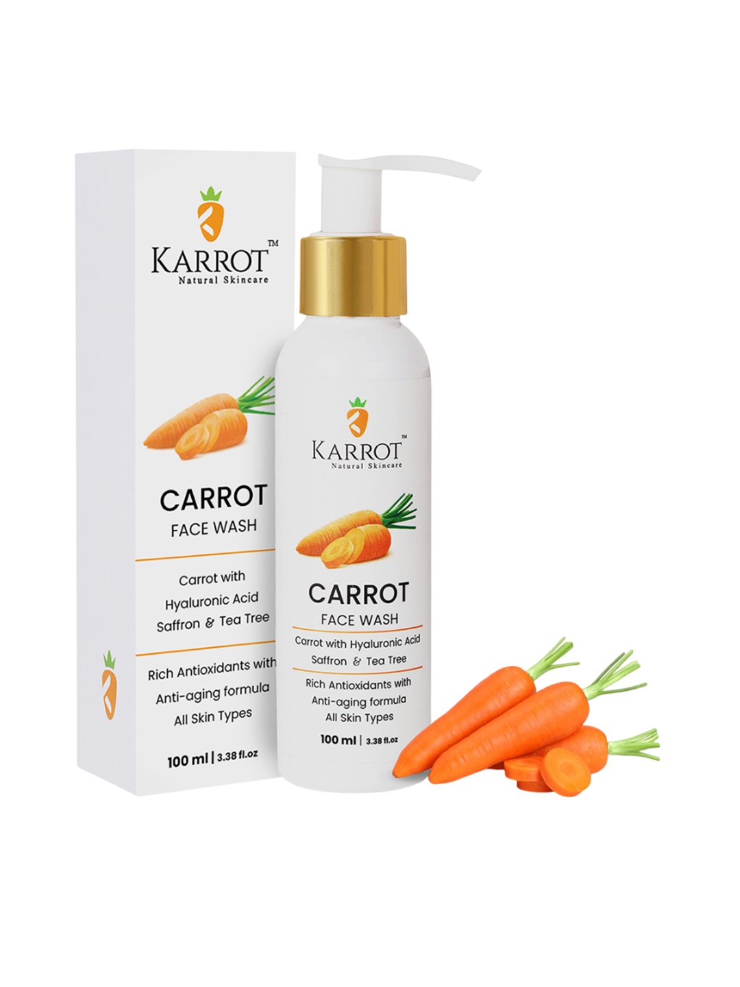 

KARROT NATURAL SKINCARE Carrot Hydrating Face Wash for Dry Skin - 100 ml, Orange