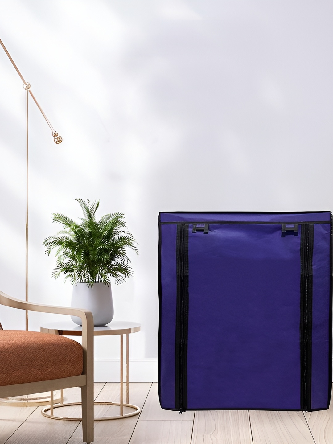 

Urban Choice Blue and Black 4-Layers Collapsible Shoe Rack