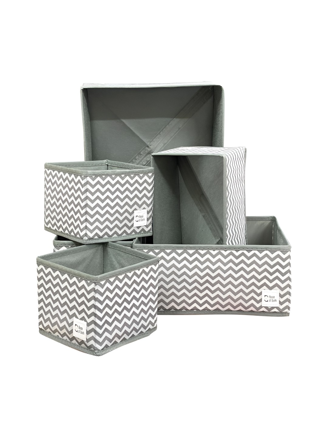 

HOUSE OF QUIRK Grey & White 6 Pieces Regular Drawer Organisers