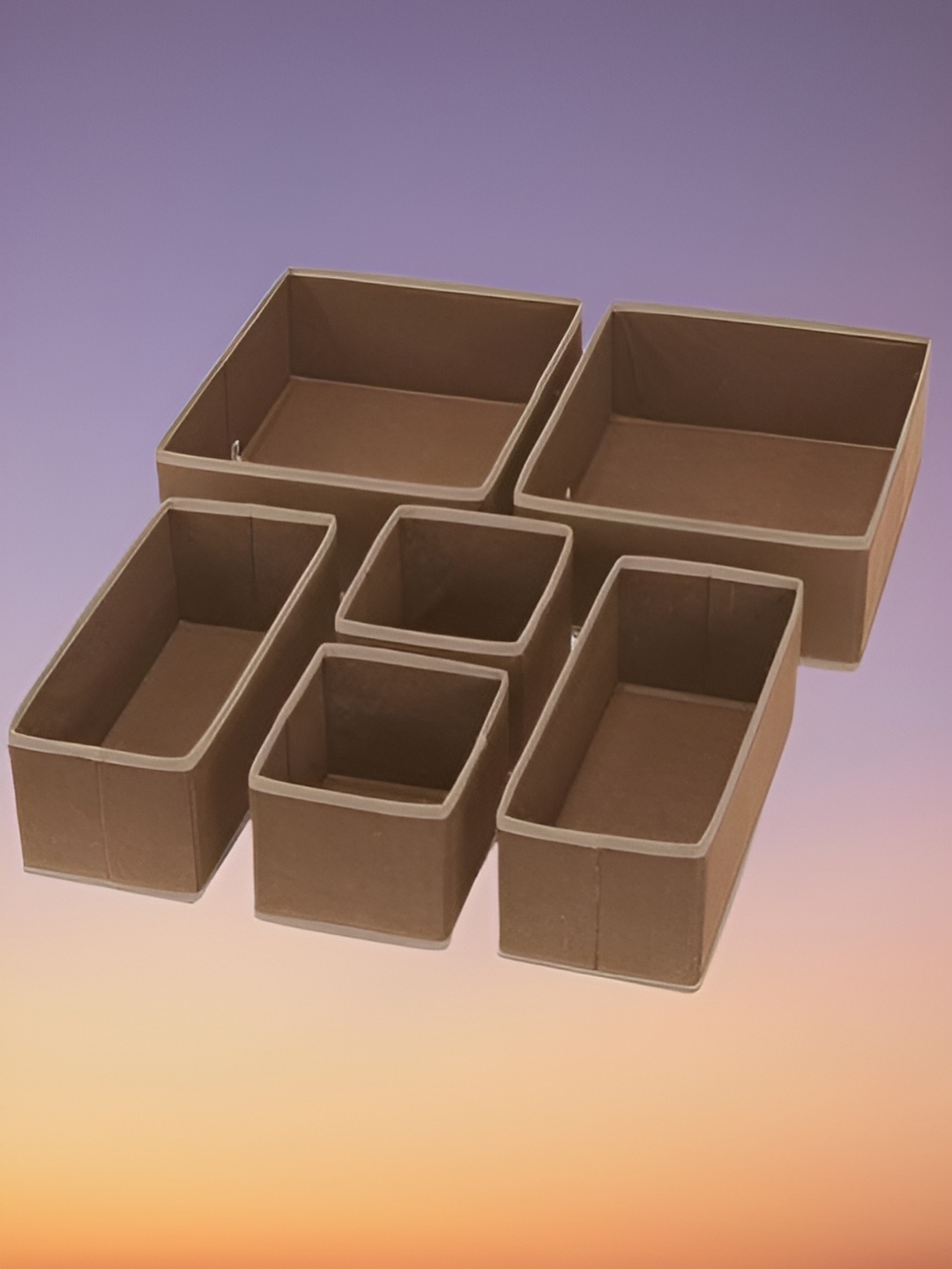

HOUSE OF QUIRK Brown 6 Pieces Regular Drawer Organisers