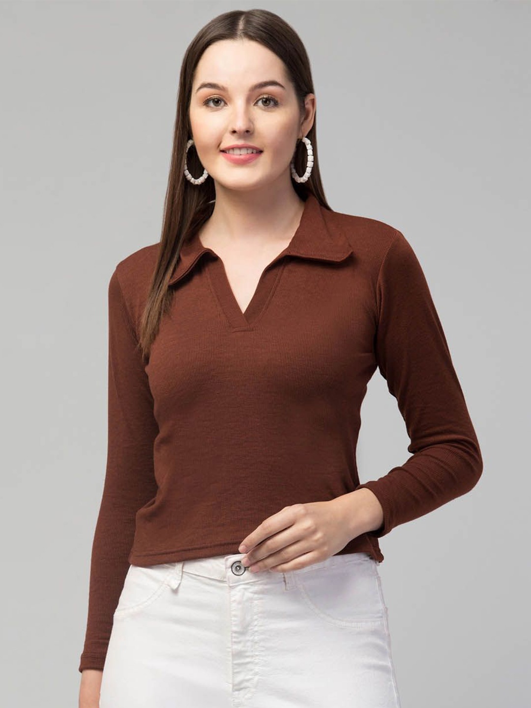 

STYLE PREZONE Women Top, Brown