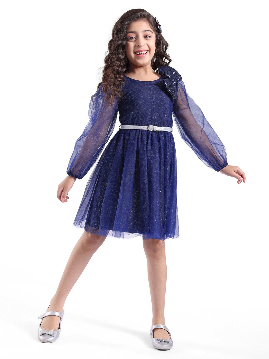 

Hola Bonita Girls Fit & Flare Dress, Navy blue