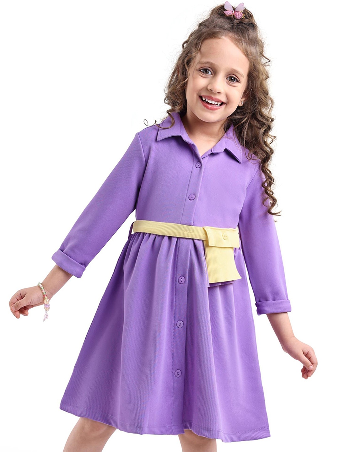 

Hola Bonita Girls Shirt Dress, Lavender