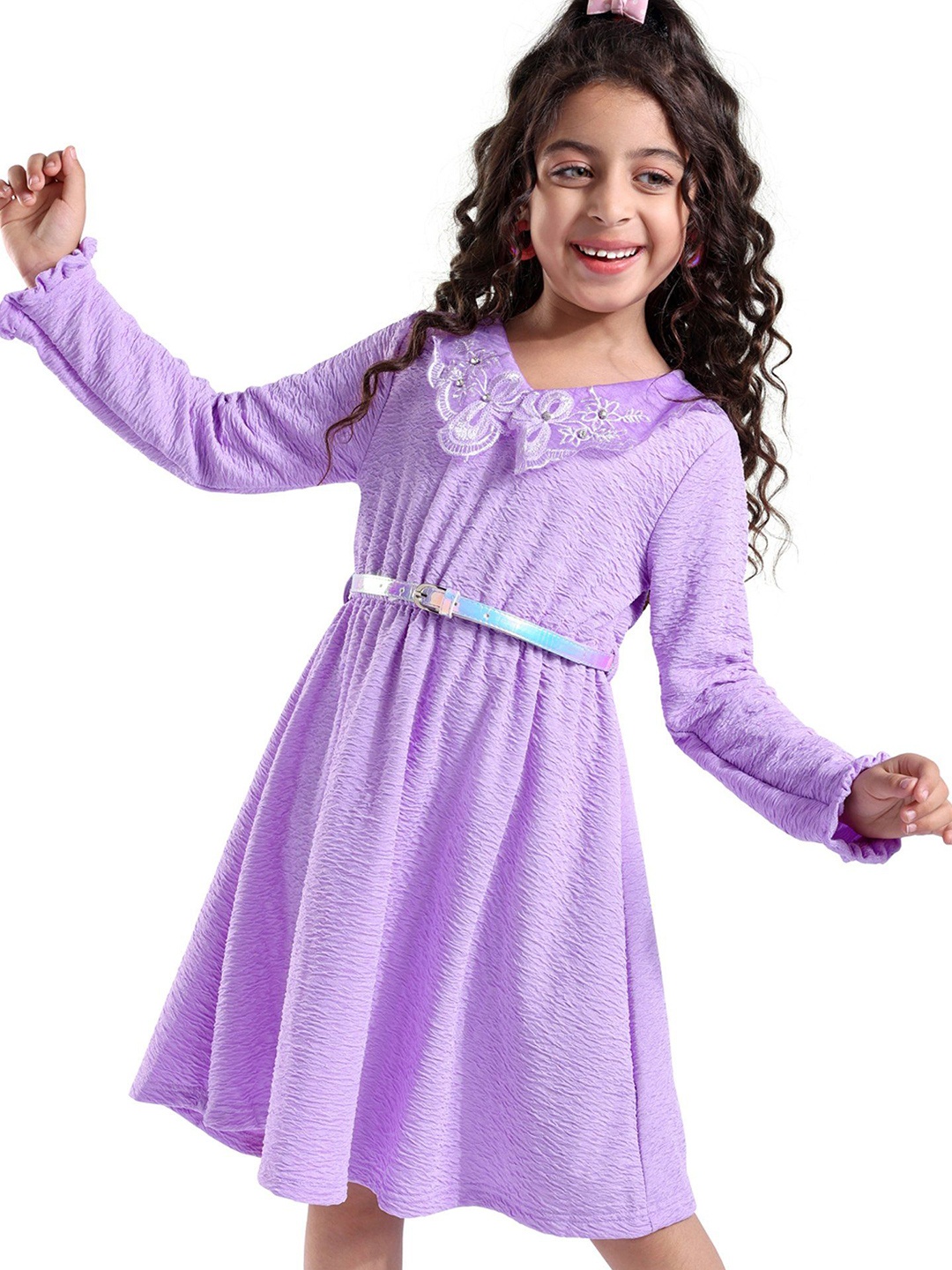 

Hola Bonita Girls Sequined Fit & Flare Dress, Lavender