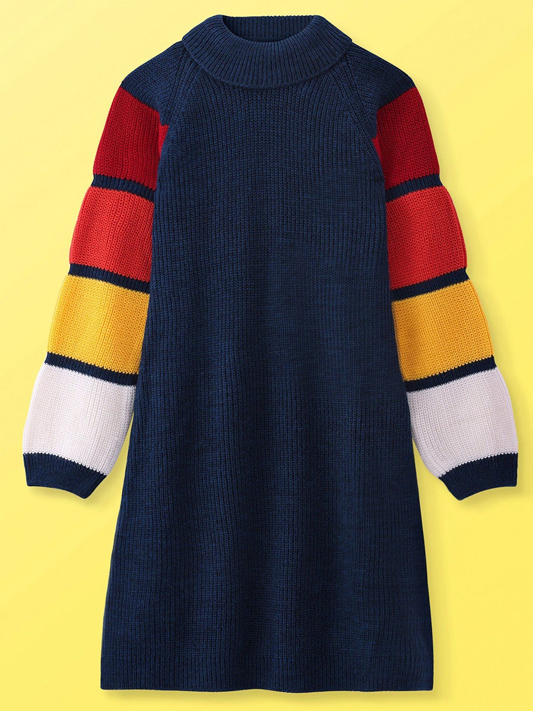 

Hola Bonita Girls Colourblocked Jumper Dress, Navy blue