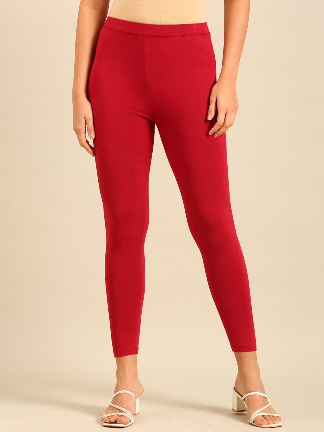 

De Moza Women Ankle Length Leggings, Red