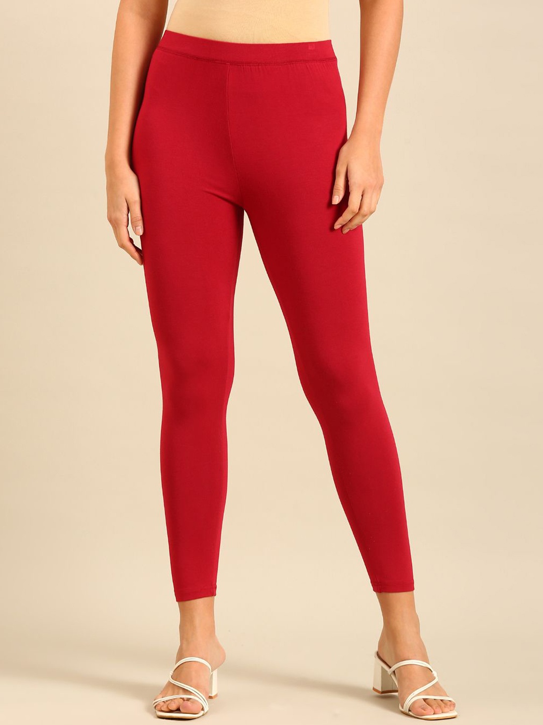 

De Moza Women Ankle Length Leggings, Red