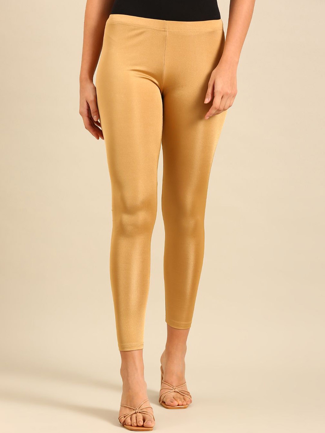 

De Moza Women Ankle Length Leggings, Gold