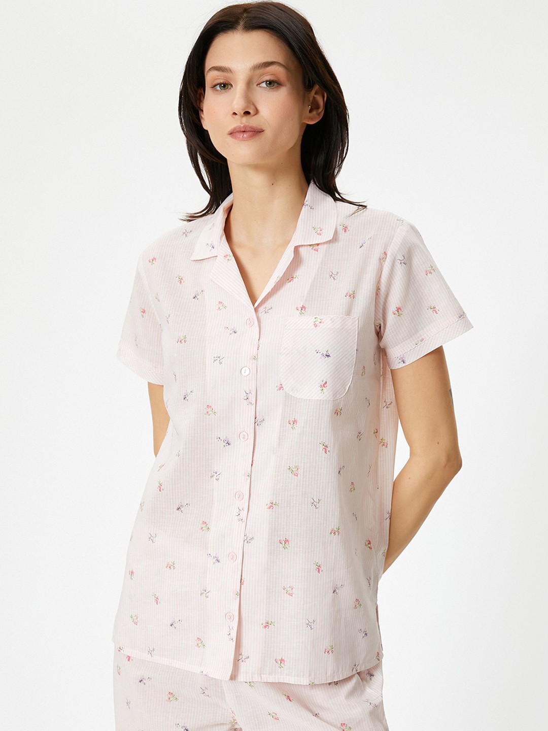 

Koton Women Floral Printed Night suit, Pink