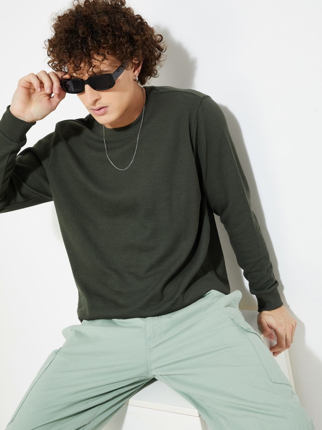 

MAX URB_N Men Knit T-shirt, Green