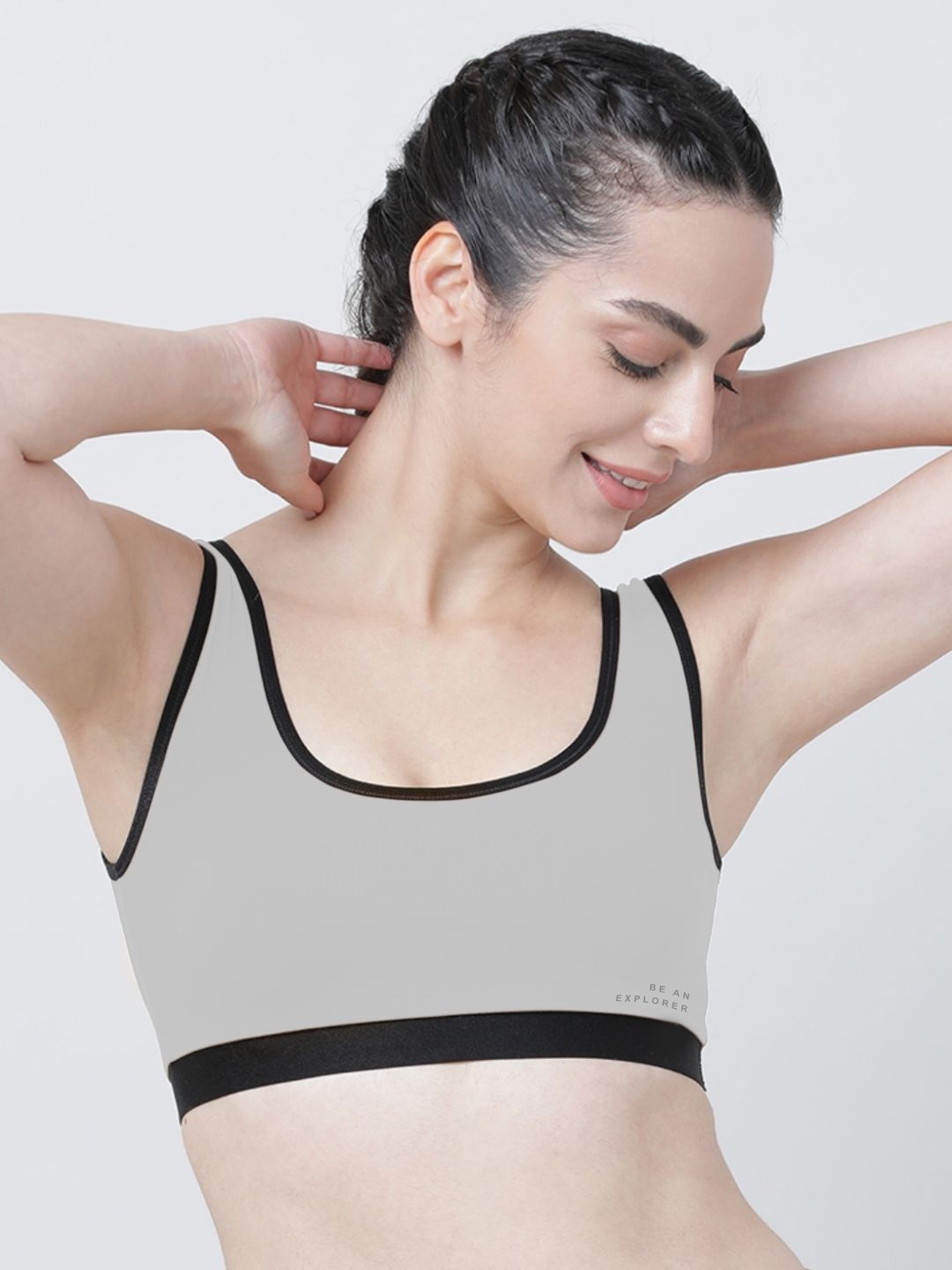 

Lovable Sport Women Colourblock Solid Cotton Spandex Reversible Bra, Grey