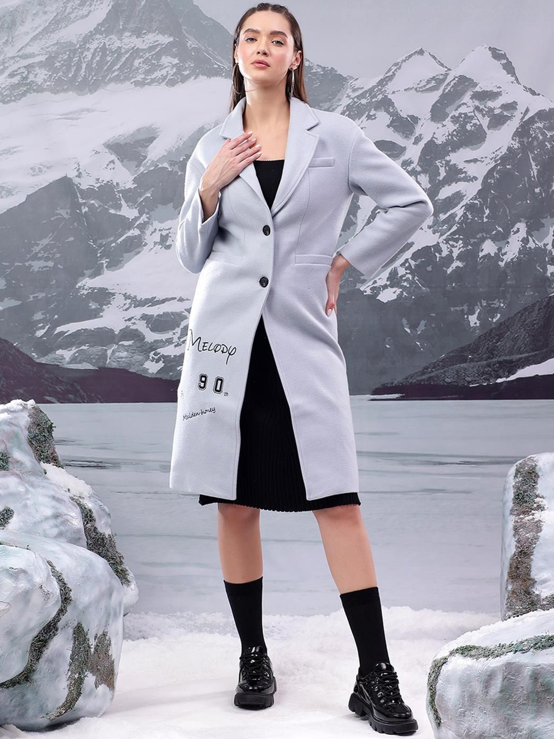 

Kotty Women Single-Breasted Overcoat, Grey