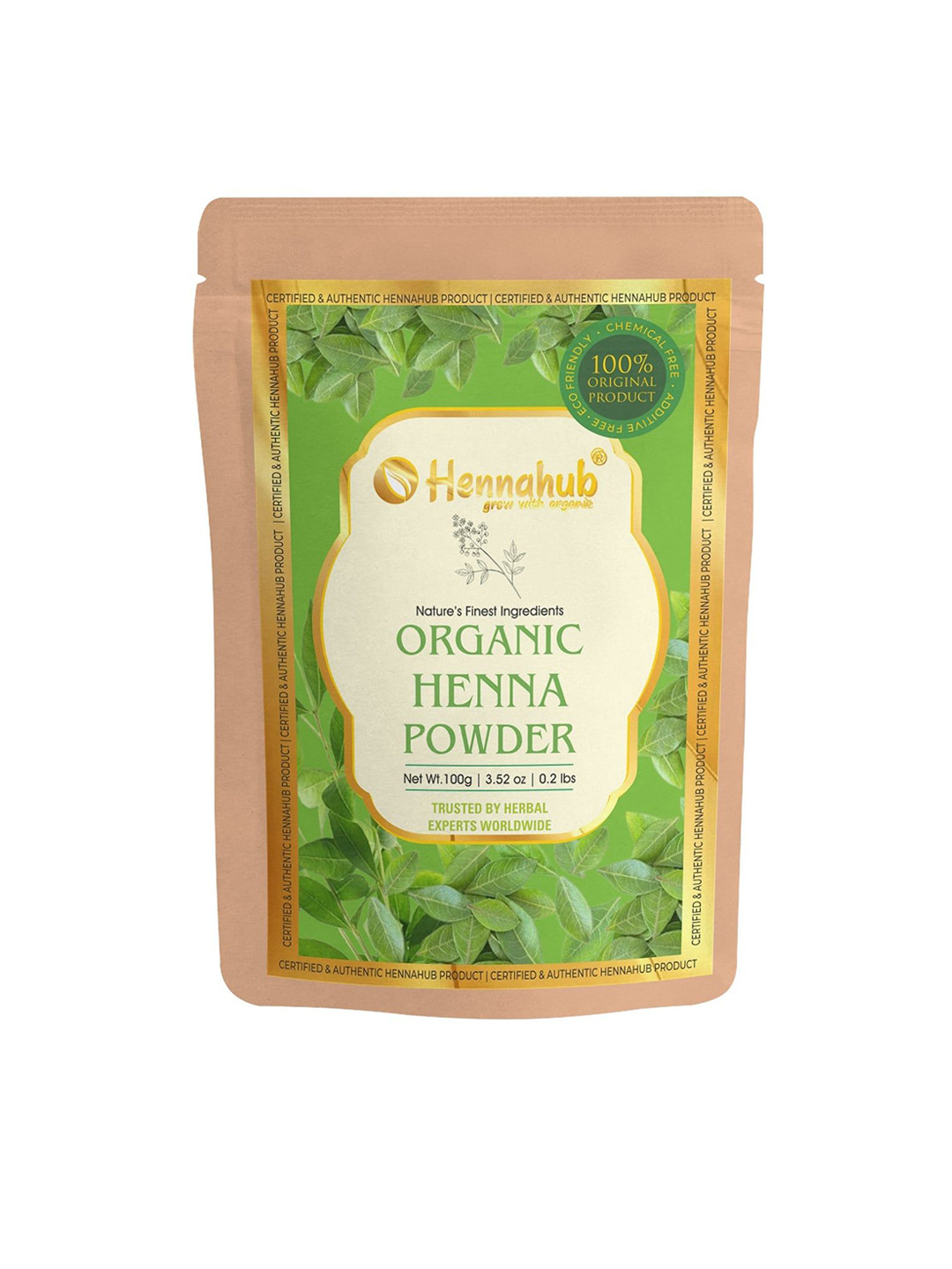 

HENNAHUB Organic Henna Powder For Natural Hair Coloring & Nourishment - 100 g, Green