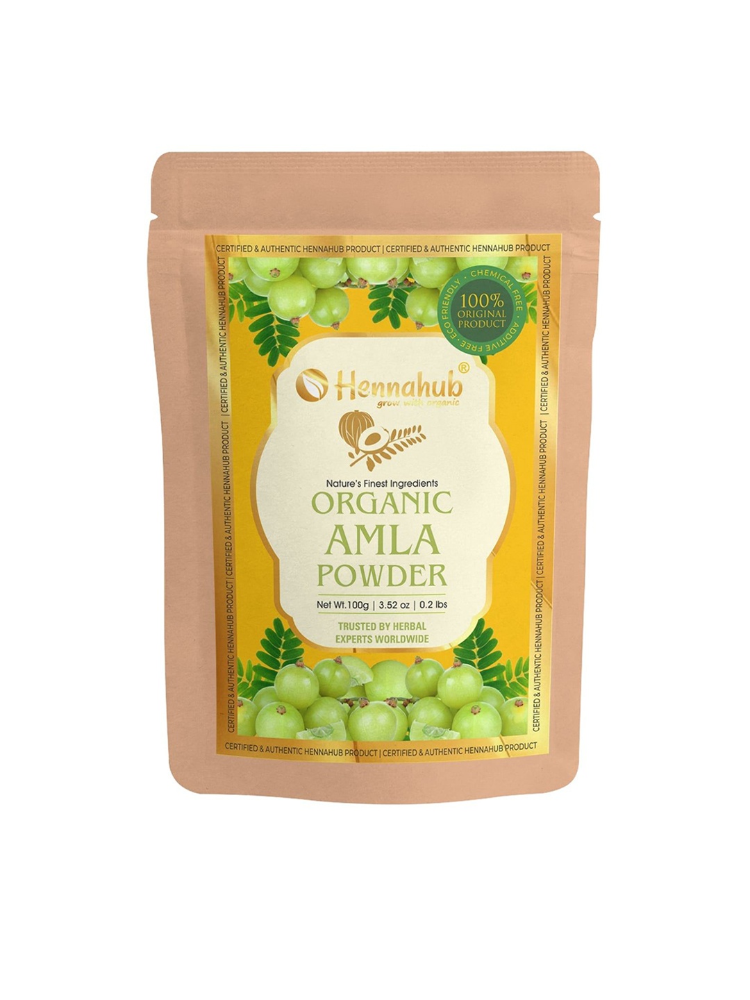 

HENNAHUB Organic Pure Amla Powder For Boosting Hair Growth & Skin Radiance - 100 g, Brown