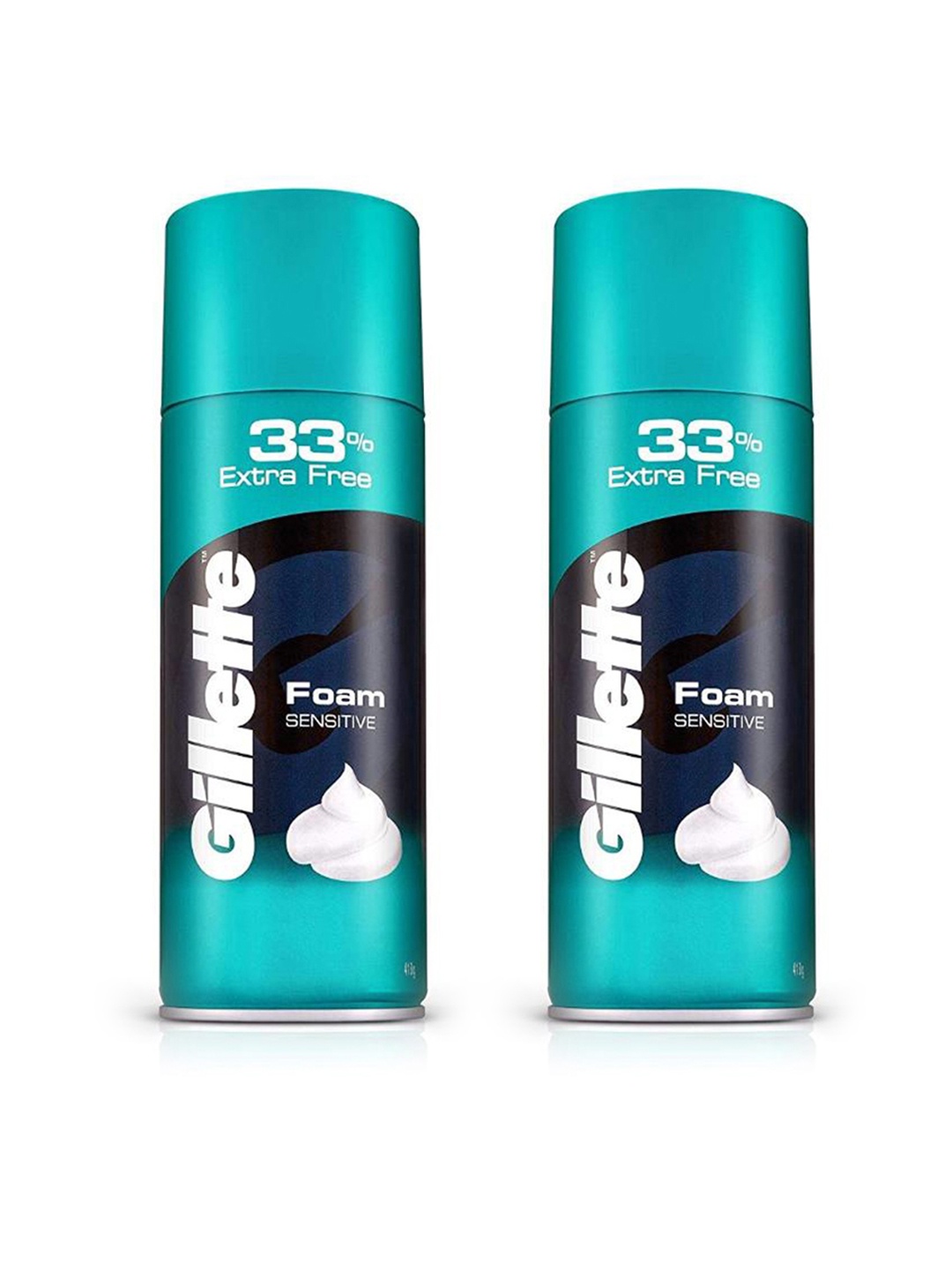 

Gillette Set of 2 Pre Shave Foam for Classic Sensitive Skin - 418 g each, Blue