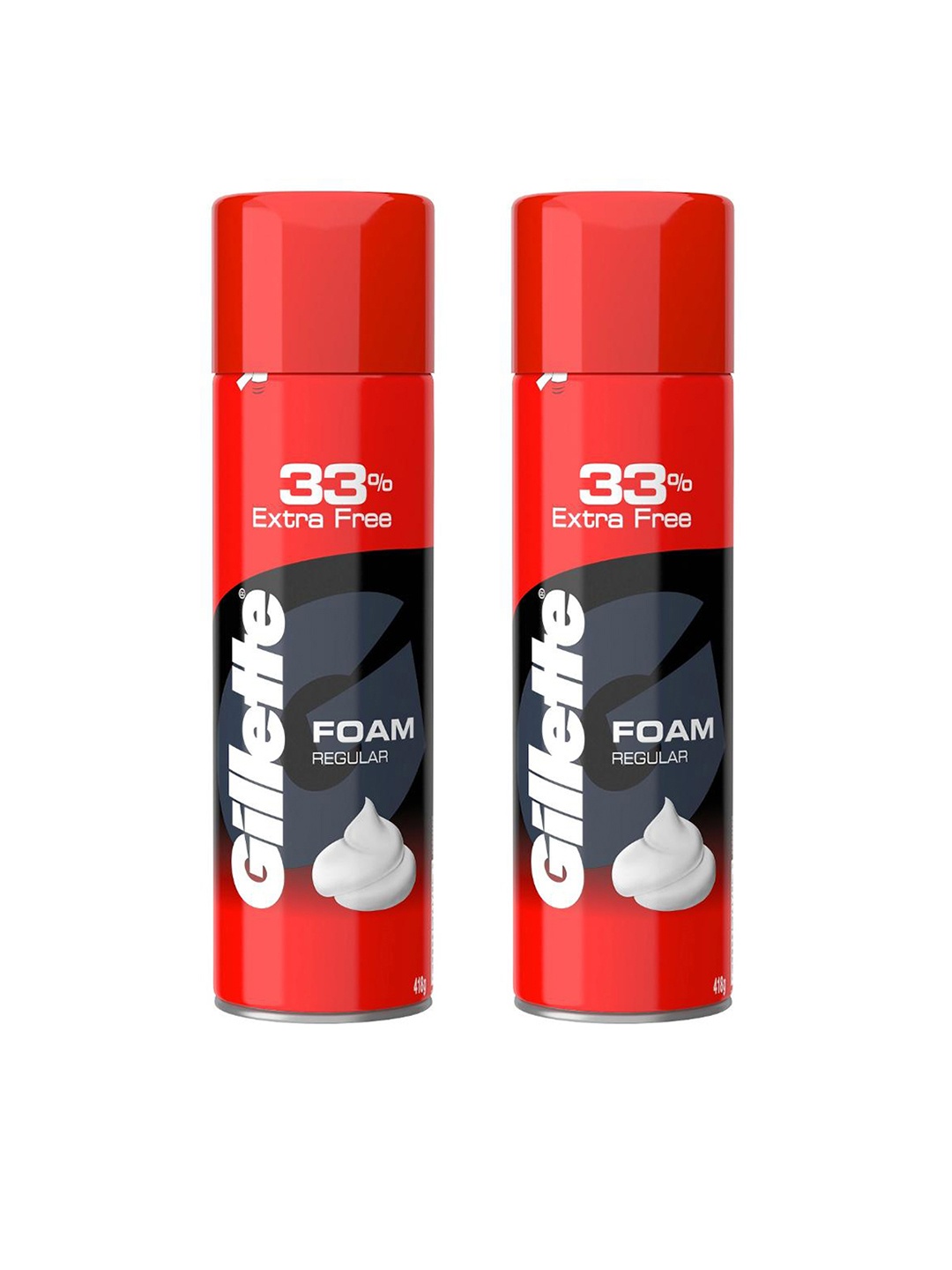 

Gillette Set of 2 Classic Regular Pre Shave Foam - 418 g each, Black