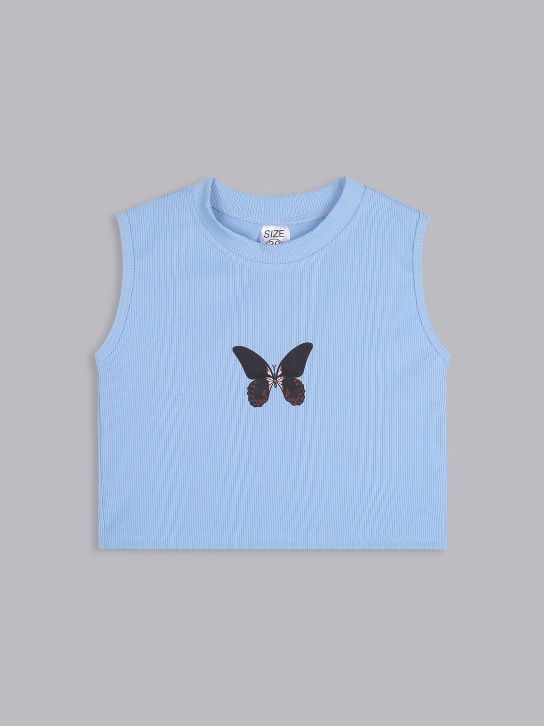 

BAESD Girls Round Neck Top, Turquoise blue
