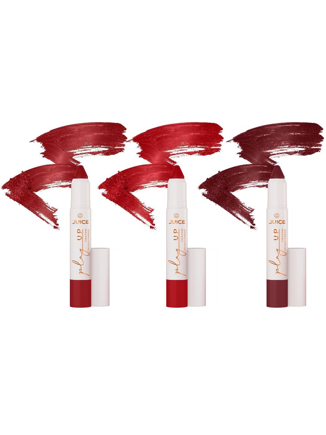 

JUICE Play Up Set Of 3 Transfer Proof Lip Crayon - 9 g Each - MCR09 - MCR11- MCR12, Red