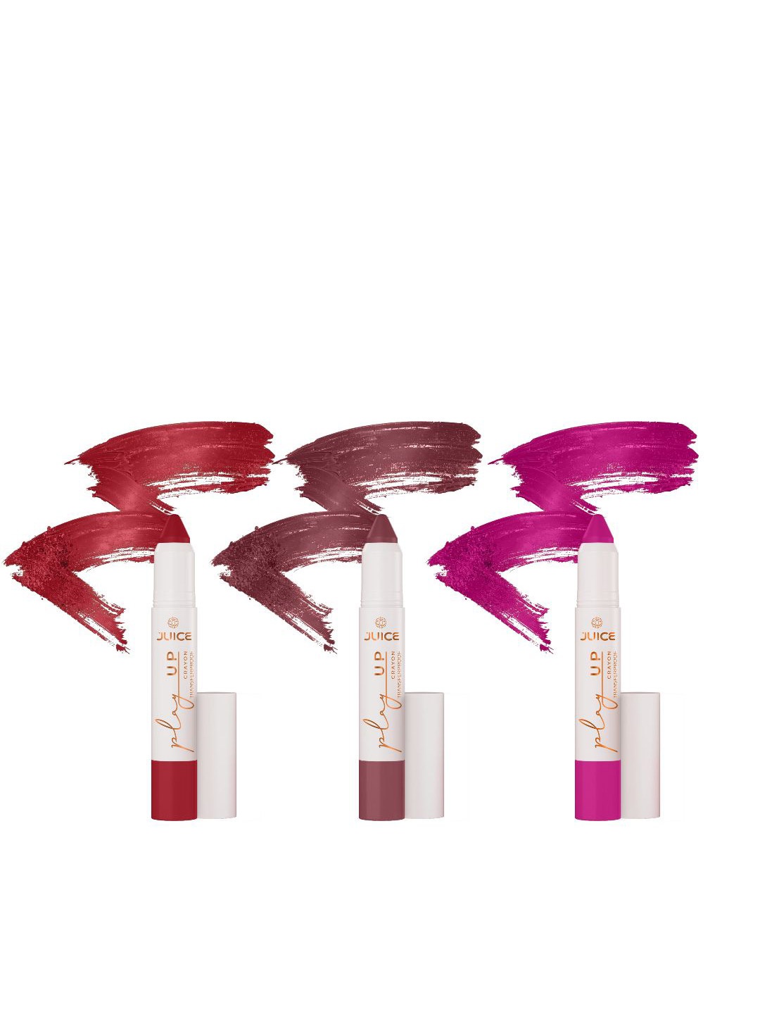 

JUICE Play Up Set Of 3 Transfer Proof Lip Crayon - 3 g Each - MCR07 - MCR05 - MCR08, Red