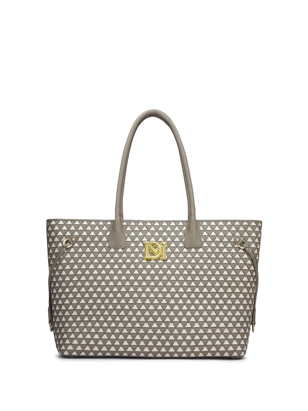 

Da Milano Women Geometric Printed Shopper Leather Shoulder Bag, Grey