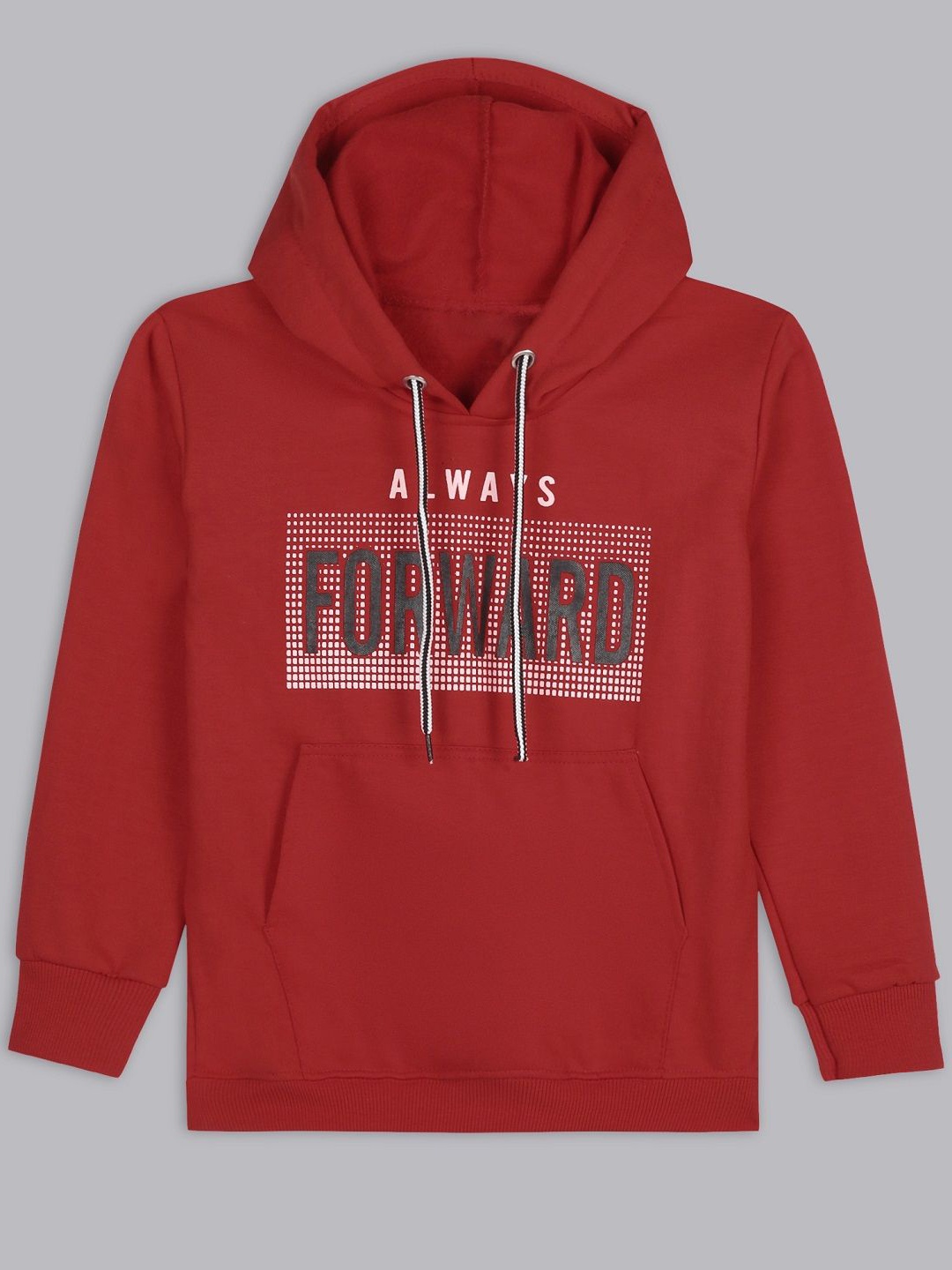 

BAESD Girls Typography Printed Hooded Cotton Sweatshirt, Red