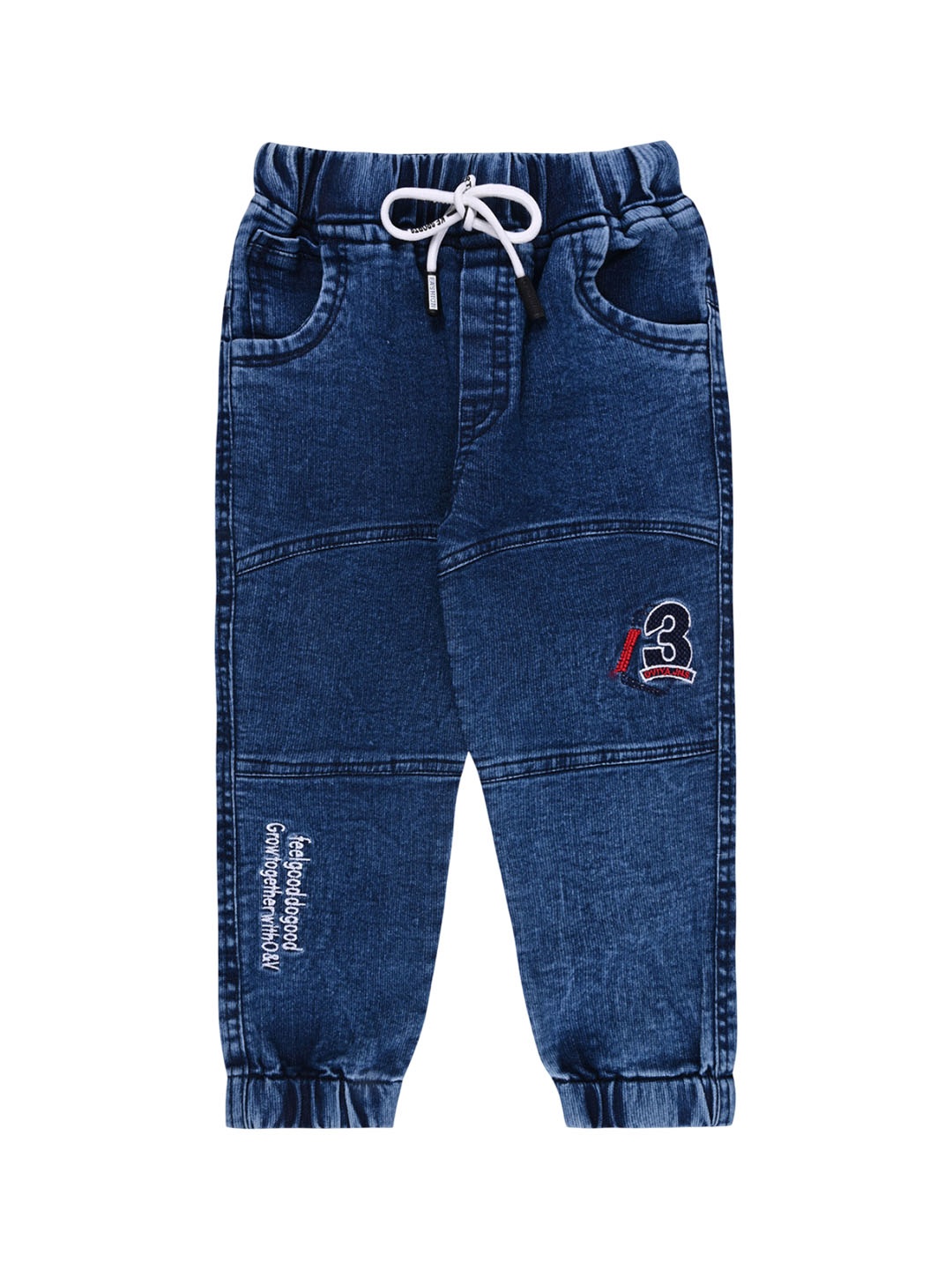 

Wish Karo Boys Printed Mid-Rise Jogger Jeans, Blue