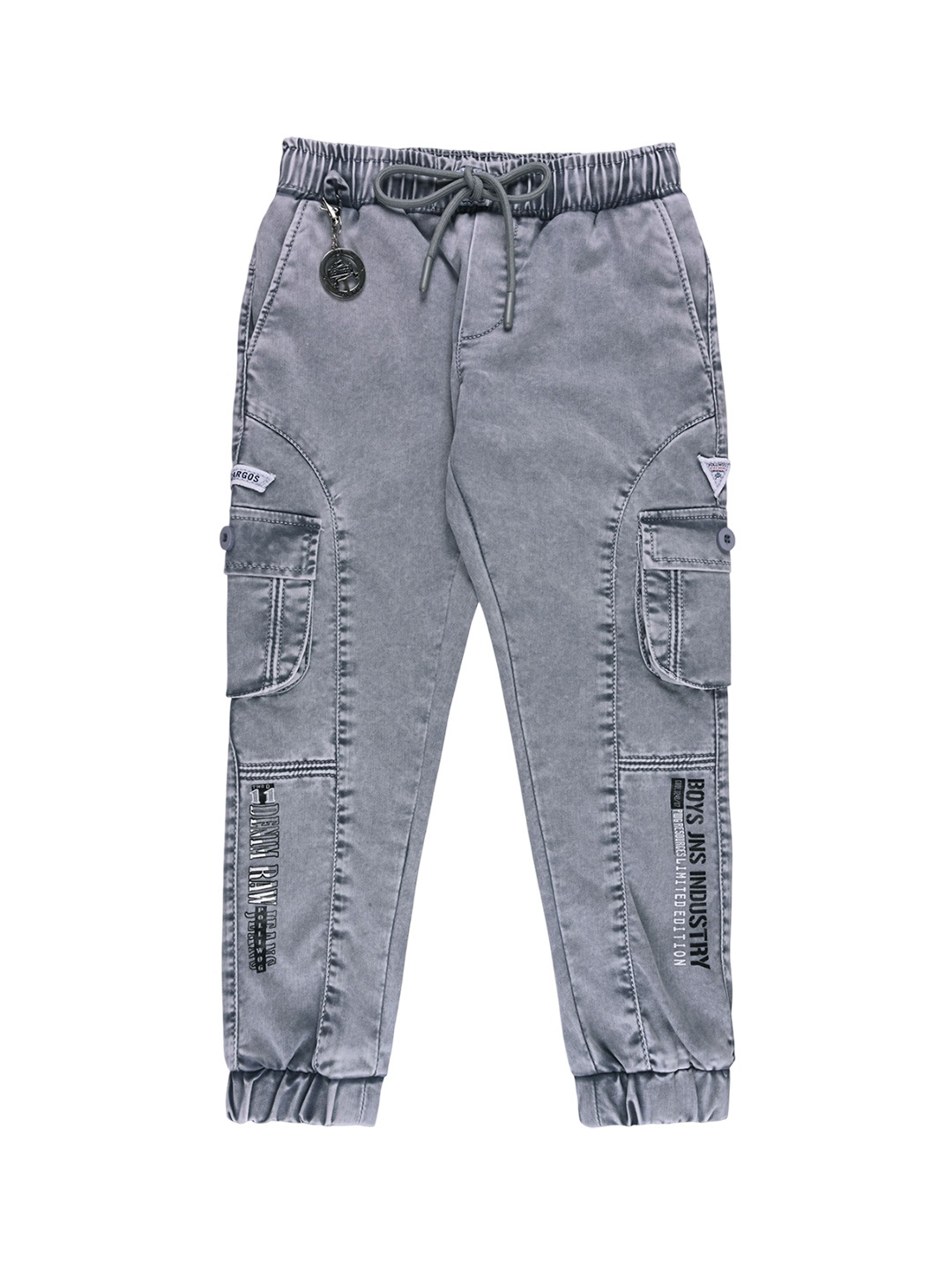 

Wish Karo Boys Printed Jogger Fit Jeans, Grey