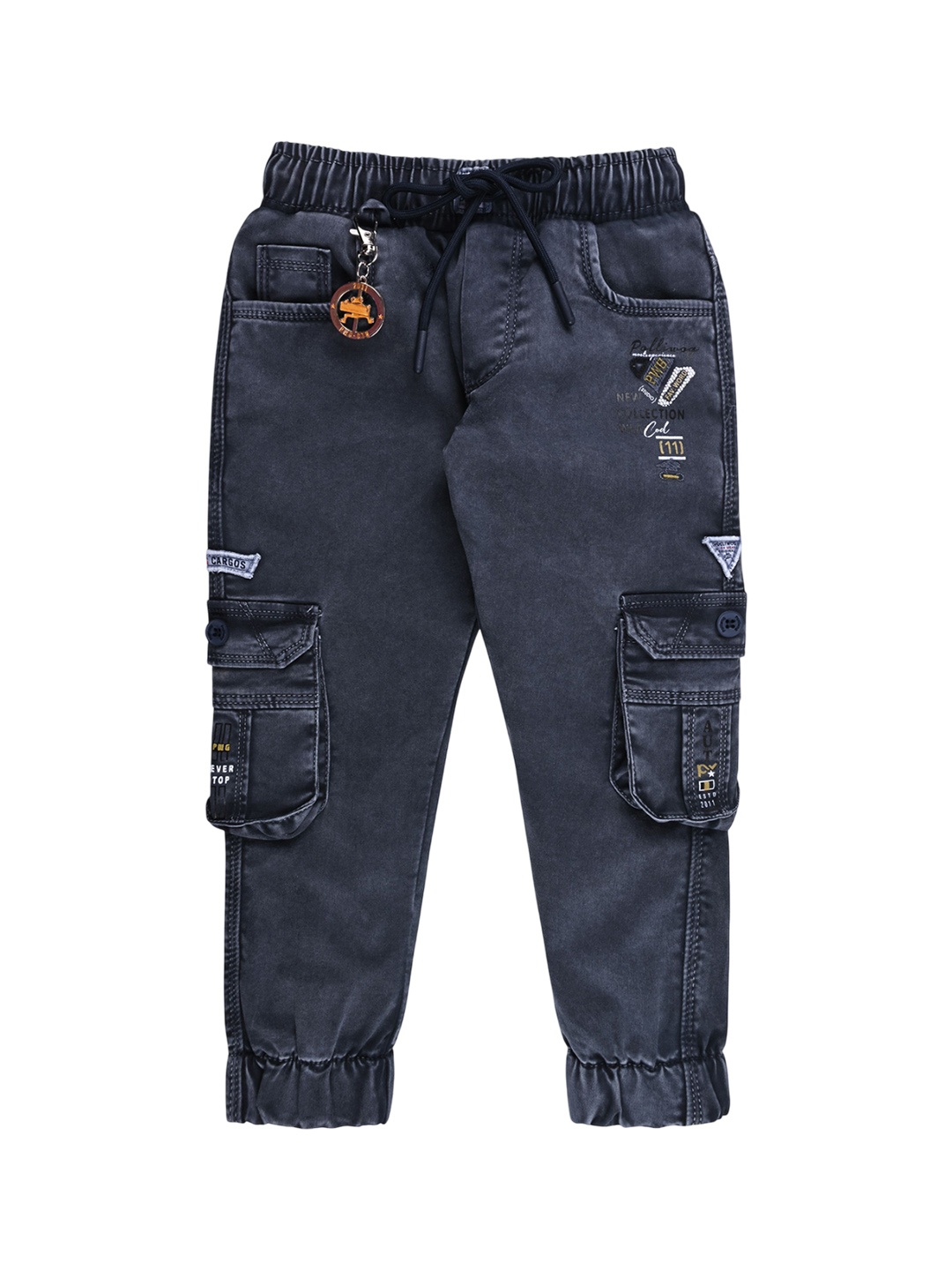 

Wish Karo Boys Mid-Rise Cotton Jogger Jeans, Navy blue