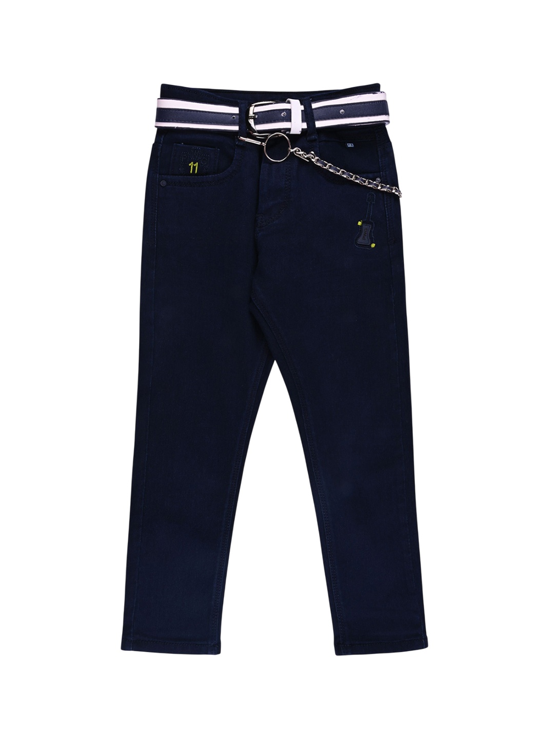 

Wish Karo Boys Mid-Rise Slim Fit Jeans With Belt, Black