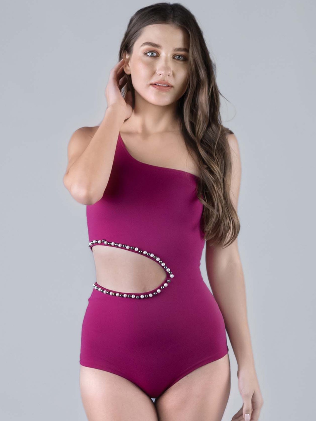 

Keepfit WomenMedium Coverage Cutout Padded Swimsuit, Magenta