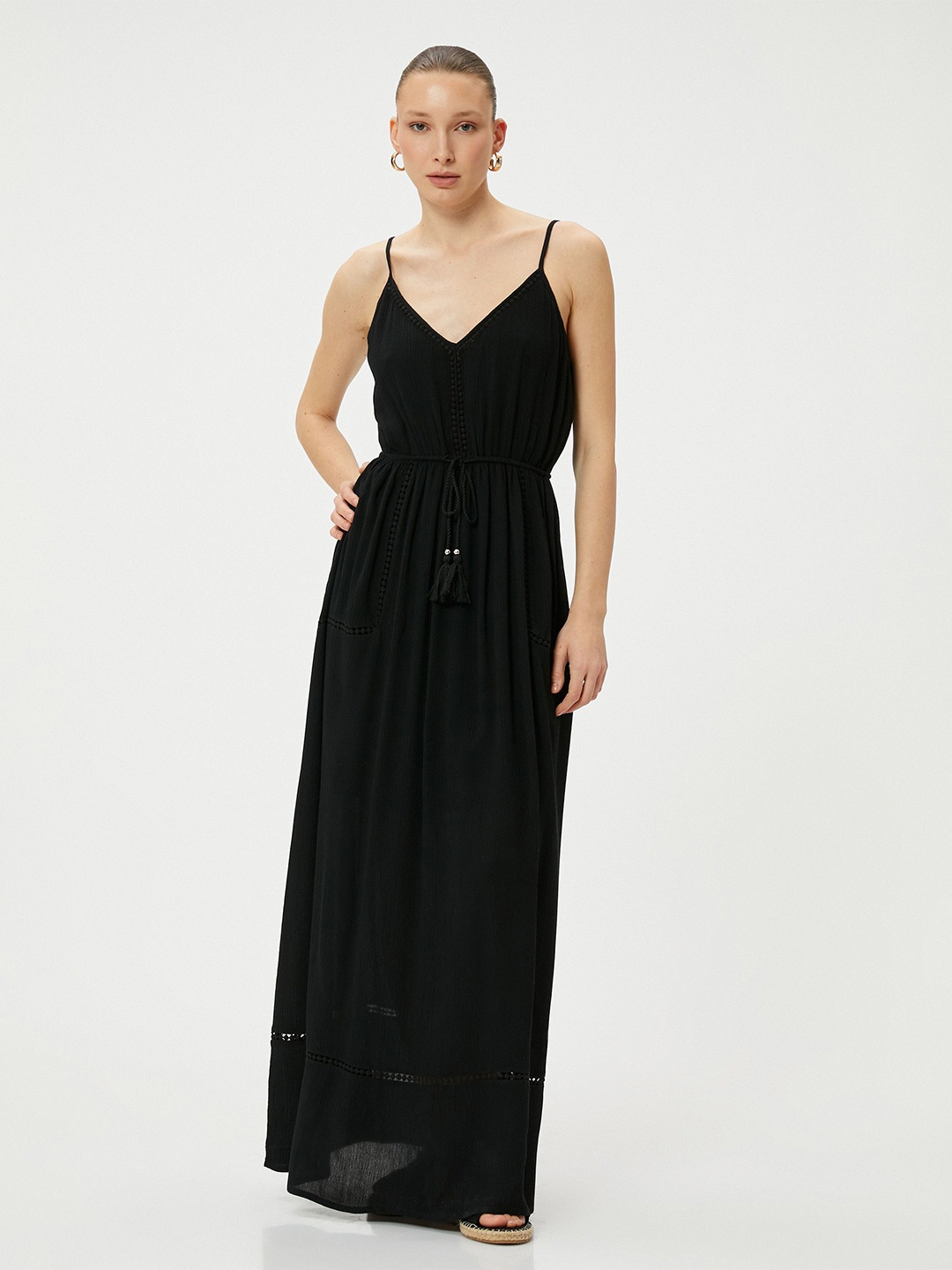 

Koton Women Shoulder Straps Maxi Dress, Black