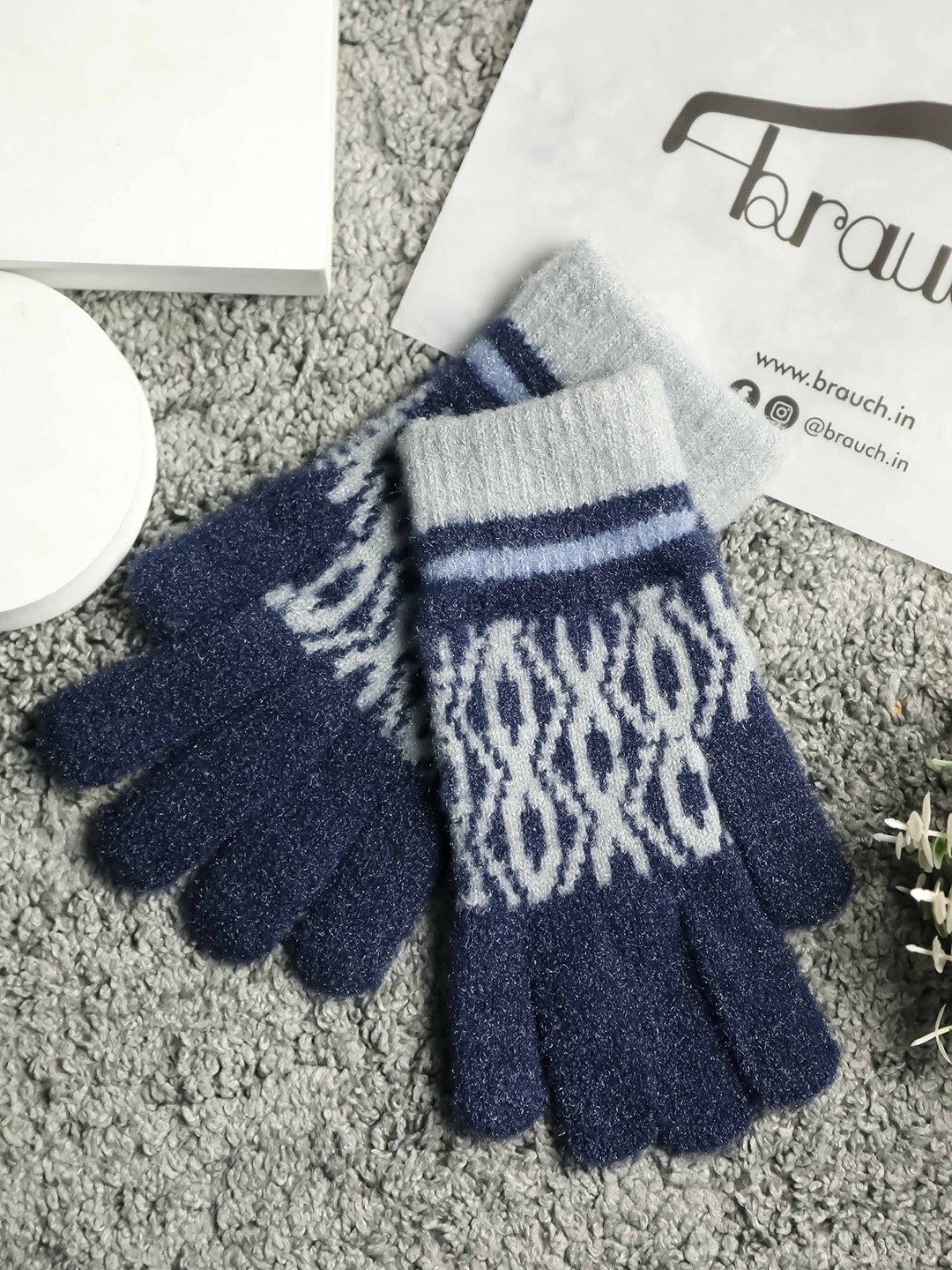 

Brauch Women Patterned Winter Gloves, Blue