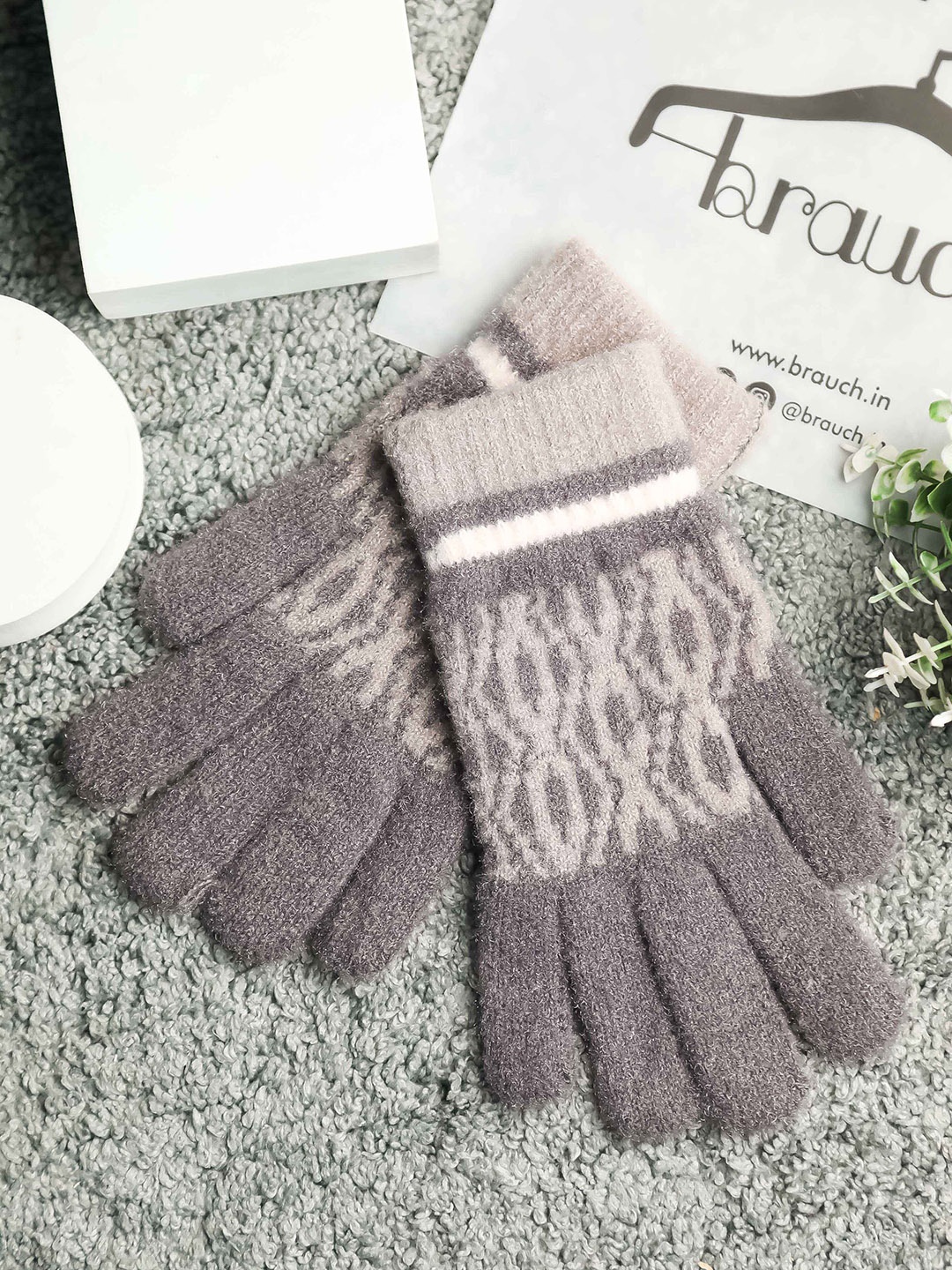 

Brauch Women Patterned Winter Gloves, Brown
