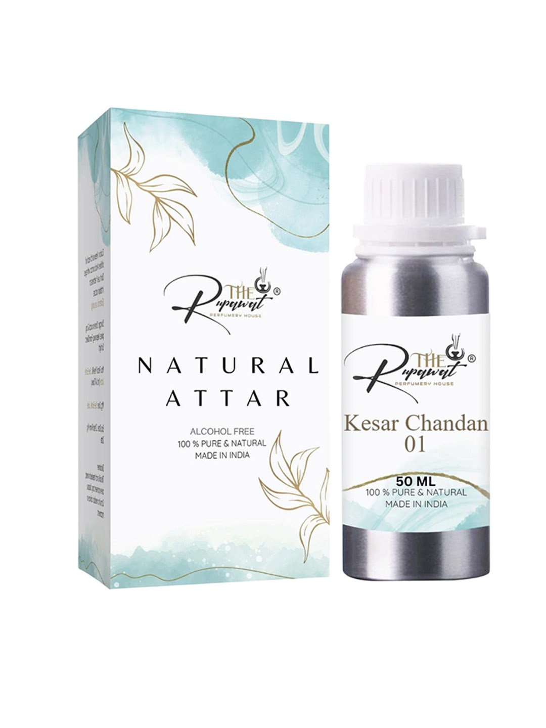 

THE RUPAWAT Perfumery House Kesar Chandan 01 Pure & Natural Alcohol-Free Attar - 50 ml, Transparent