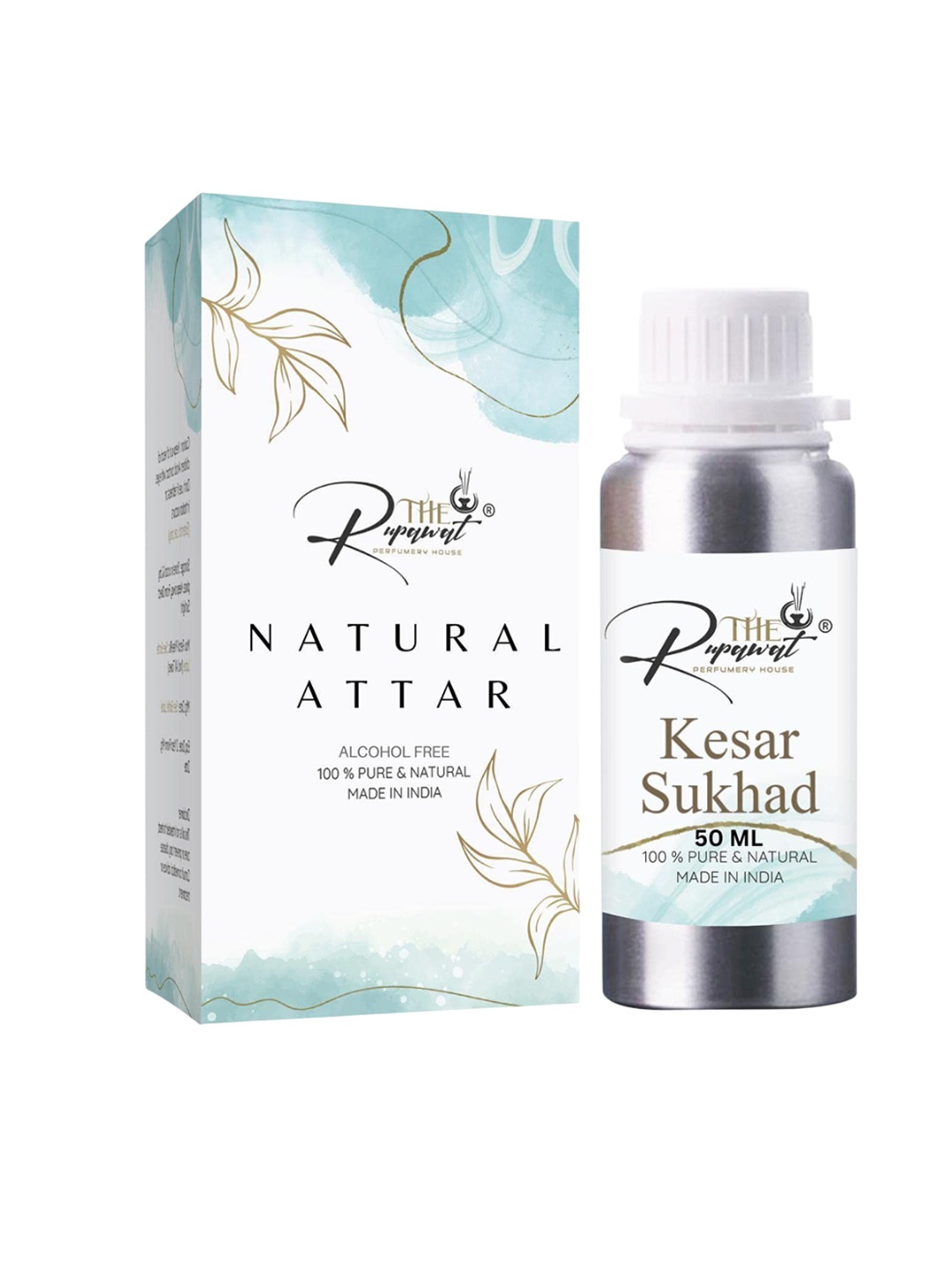 

THE RUPAWAT Perfumery House Kesar Sukhad 100% Pure & Natural Alcohol-Free Attar - 50 ml, Transparent